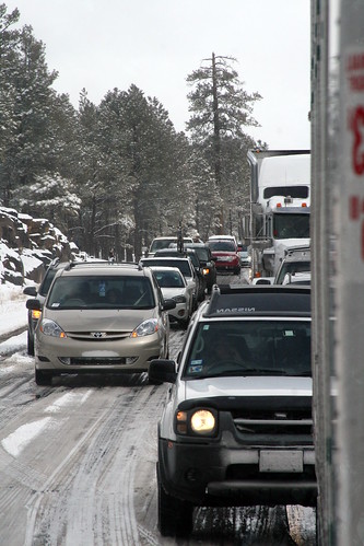 Traffic jam in Flagstaff, Arizona after major accident by Jenni Jones-Kebler From Jenni Jones-Kebler