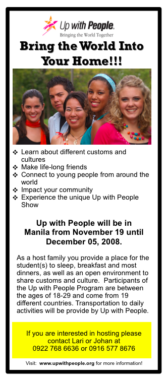 Host Family Flyer Manila