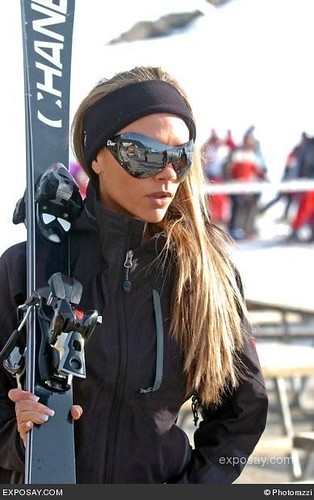 Victoria Beckham Skiing. victoria beckham with the dior