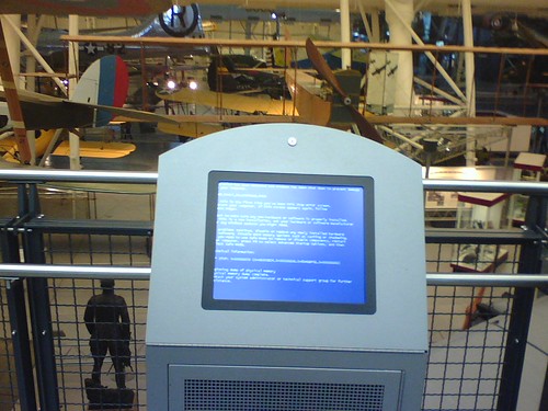 Blue Screen of Death in Smithsonian Air and Space Museum Annex