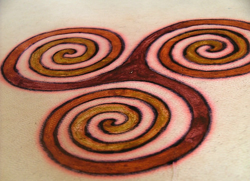 celtic triskele symbol tattoo triskele design I painted on the skin of 