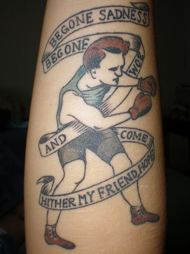 boxer tattoo. Done by Katie Davis of Salvation Tattoo, Richmond, Virginia.