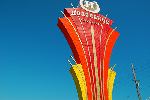 horseshoe casino logo. Sign for Horseshoe Casino along Indianapolis Boulevard.