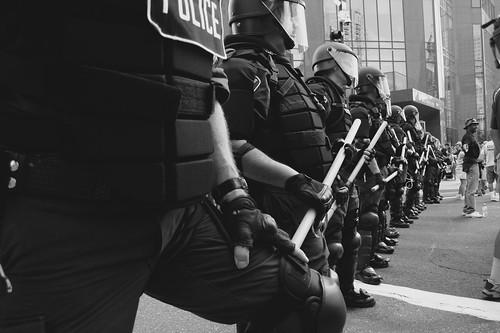 "This is what a police state looks like?" by zoe prinds-flash.