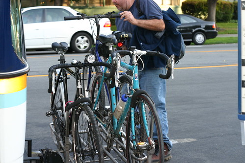 Bikes on bus bike rack