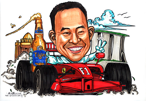 caricature for APB F1 Tiger Beer