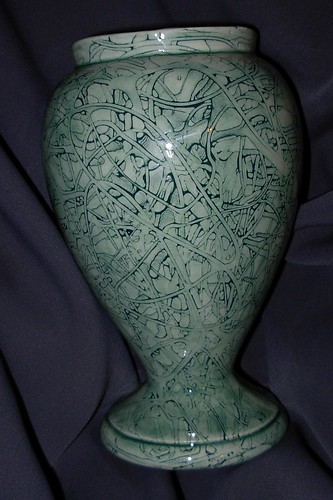 Lace pottery vase by Kristen Von Hohen