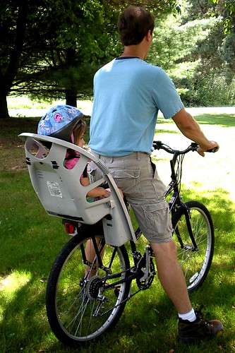 Lauren and Daddy biking at Moraine State Park.