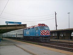 Westbound Metra express commuter train. Cicero Illinois. September 2007.