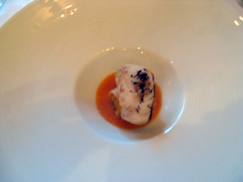 Xavier's at Piermont: Amuse: Mackerel on Kimchee Crepe