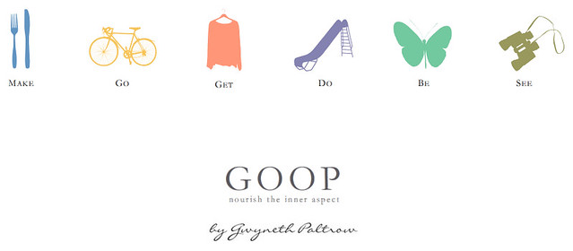 Gwyneth Paltrow's new GOOP.com opening page by beastandbean