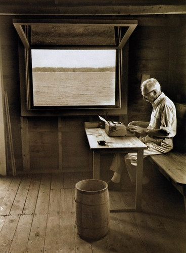 e.b white writing in his boathouse