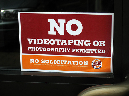 Photographers Not Welcome at Burger King