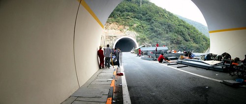 5km long tunnel on G70 expressway east of Xian, Shaanxi Province, China