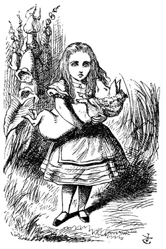 E- Alicia y el bebe cerdo- Edicion 1866- Tenniel