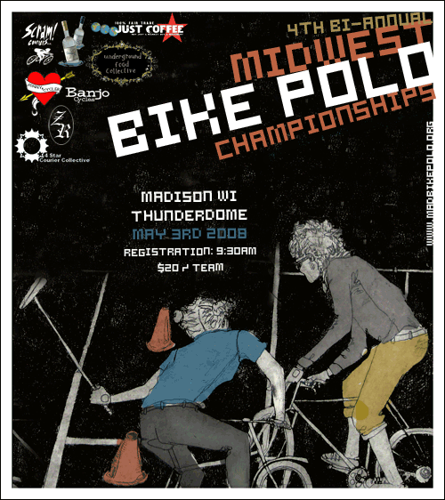 Midwest bike polo championships flier 2008