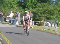 me coming into the second transition at the Peachtree International Triathlon. Photo credit to Jennifer Bowie of Screenspace.org