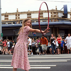the crossing guard was armed with a hula hoop