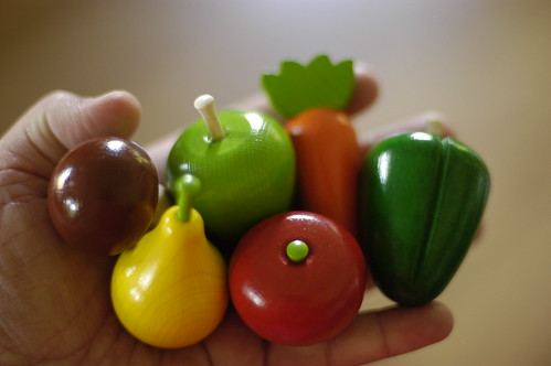 tiny wooden vegetables