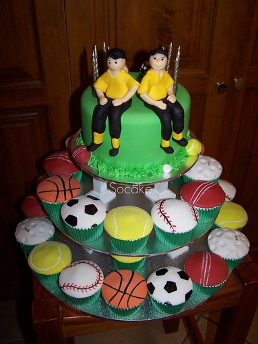 Sports cake for Josh and Connor