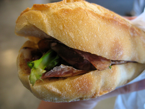 Brown sugar and fennel salami sandwich