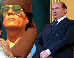 Silvio Berlusconi e Gheddafi