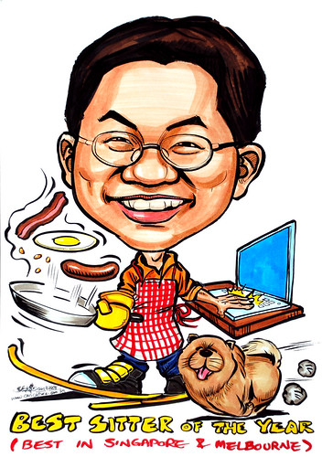 Caricature of a multi-tasker