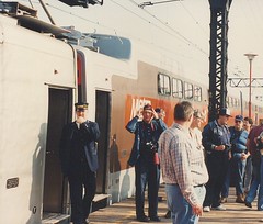May 1990 Central Electric Railfans association Chartered fantrip on the Metra ( ex Illinois Central) electric commuter lines. Chicago Illinois.