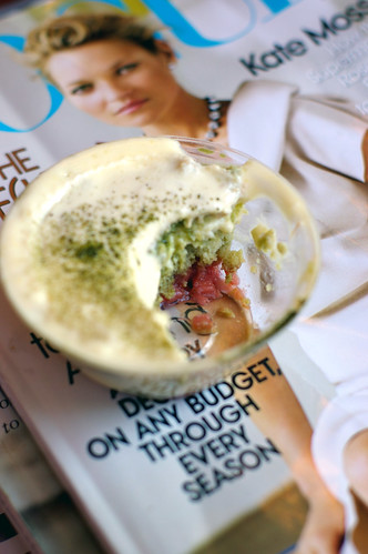 Green Tea Tiramisu with Rhubarb
