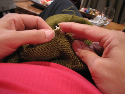 knitting away