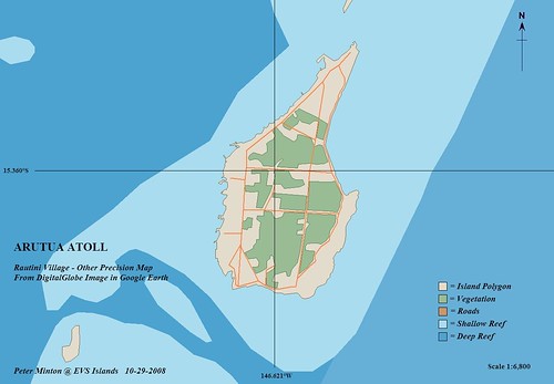 Arutua Atoll FP - Rautini Village in Other Precision Map From DigitalGlobe Image (1-6800)