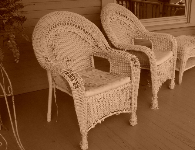 Kirby House Front Porch Wicker