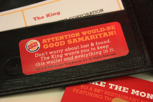 burger king king. Free wallet from Burger King