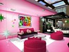 Pink living room // colorful living room interior designs