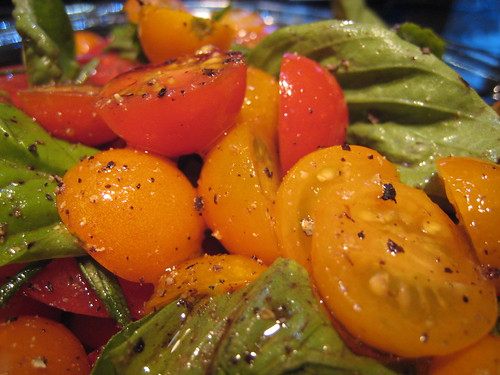 Delicious home-grown garden tomato salad