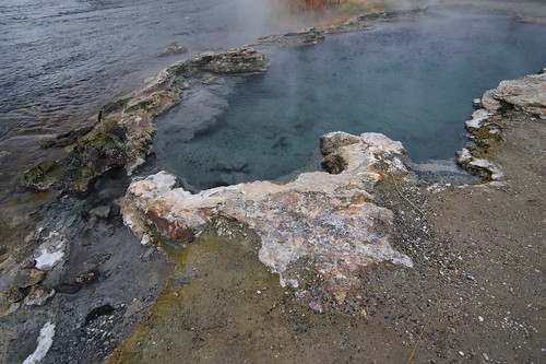 Hot Spring at river side, Fountain Flat, Yellowstone NP