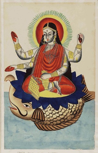 006- Ganga diosa del rio Ganges cabalgando un pez
