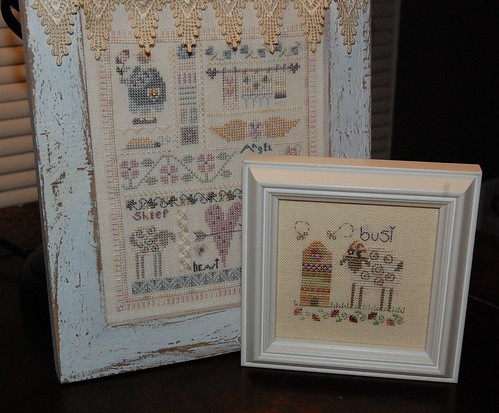 Shepherd's bush "French Heart" and "Busy Sheep" Framed