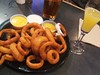 Onion rings and mimosa