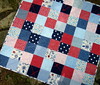 girls red blue patchwork quilt
