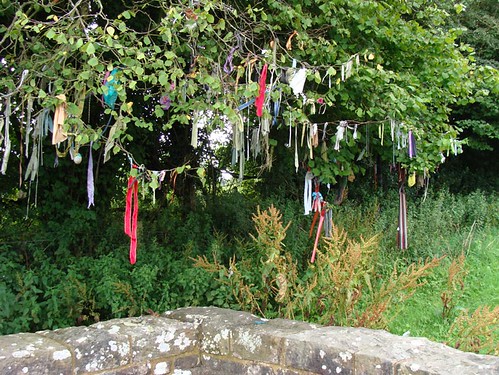 Kirsty Hall, photograph of fabric offerings at The Virtuous Well, Trellech