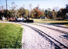 Miniature 7 and 1/2 " guage live steam railroad. The Hesston Steam Museum. Hesston Indiana. October 1998.