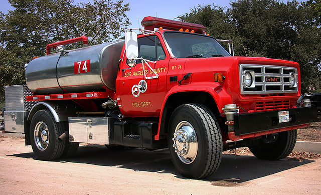county water fire los angeles canyon 74 department gmc tender tanker apparatus wildland kagel