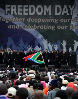 Freedom Day 16th anniversary rally at the Union Bldg. in Pretoria, South Africa. President Zuma said in his address that there was much to be done for the country. by Pan-African News Wire File Photos