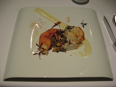Charlie Trotter's: Maine day boat lobster with elephant garlic and grilled eagle rock oyster