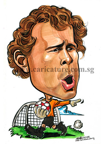 Caricature of Jens Lehman colour watermark