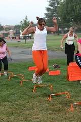 Amber working HARD at hurdles by Simi Valley Boot Camp