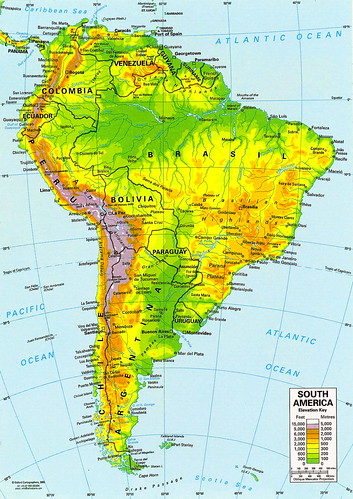 Mapa de América del Sur (Sudamérica) - mapa da América do Sul - map of South America
