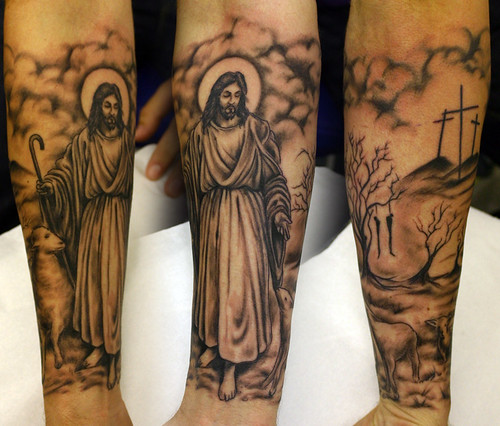 tattoos of jesus hands. Jesus-and-hanging-tree-tattoo