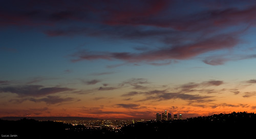 Los Angeles downtown sunset